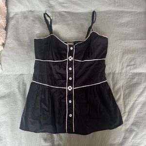 Women's Navy Tank with Fun Buttons